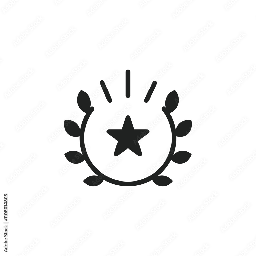 Poster laurel wreath icon web design in vector