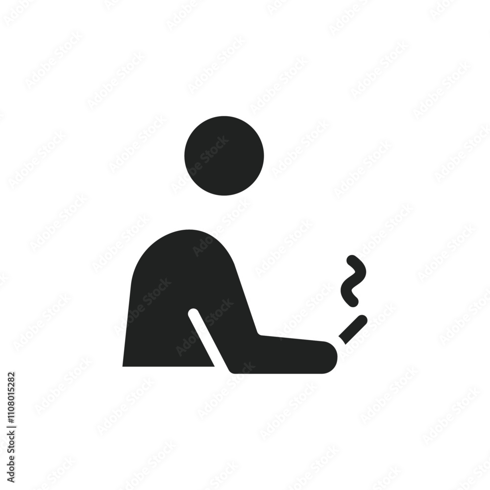 Poster man smoking cigarette icon web design in vector