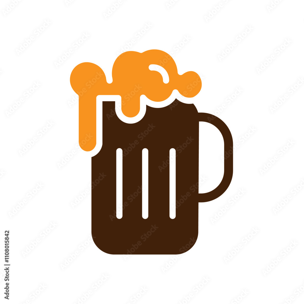 Poster oktoberfest icon web design in vector
