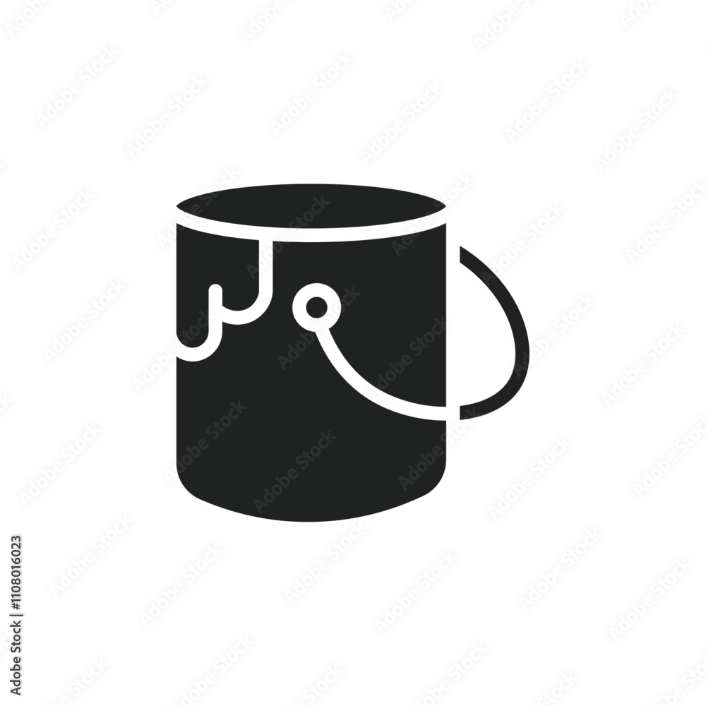 Poster paint bucket icon web design in vector