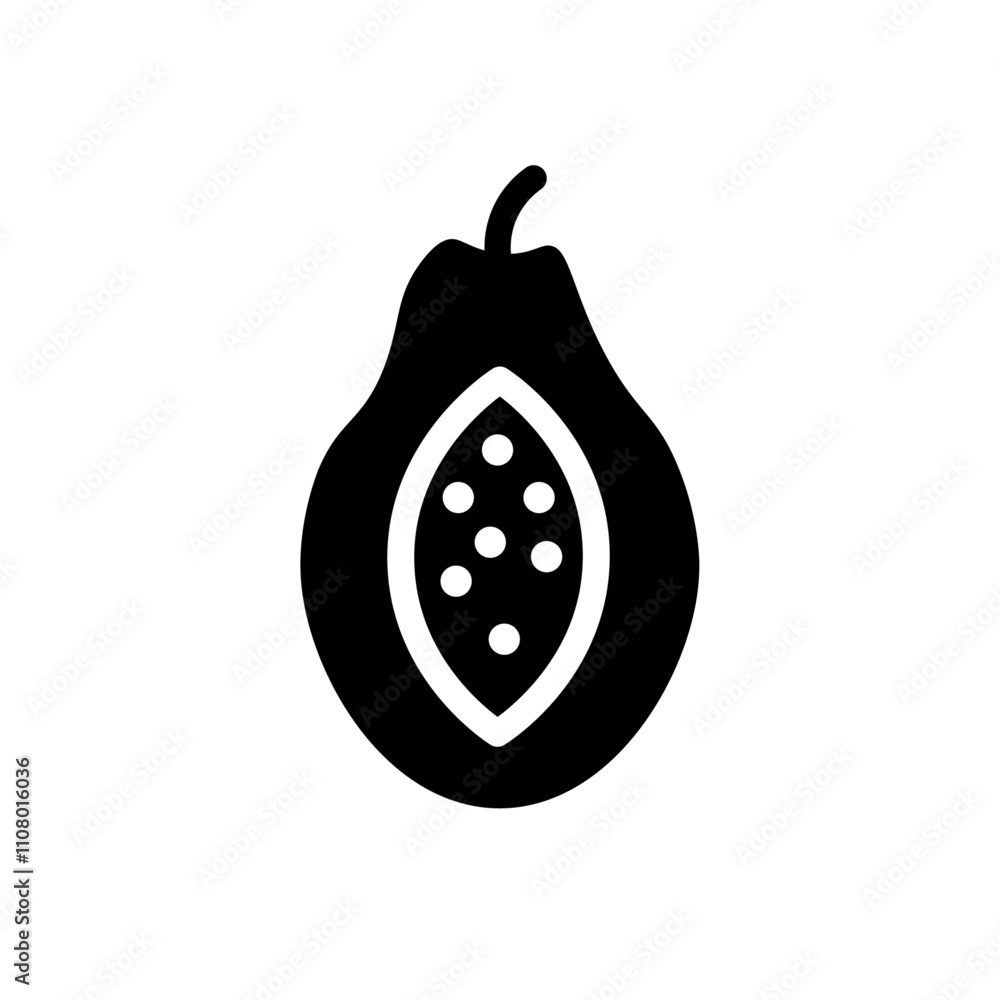 Poster papaya icon web design in vector
