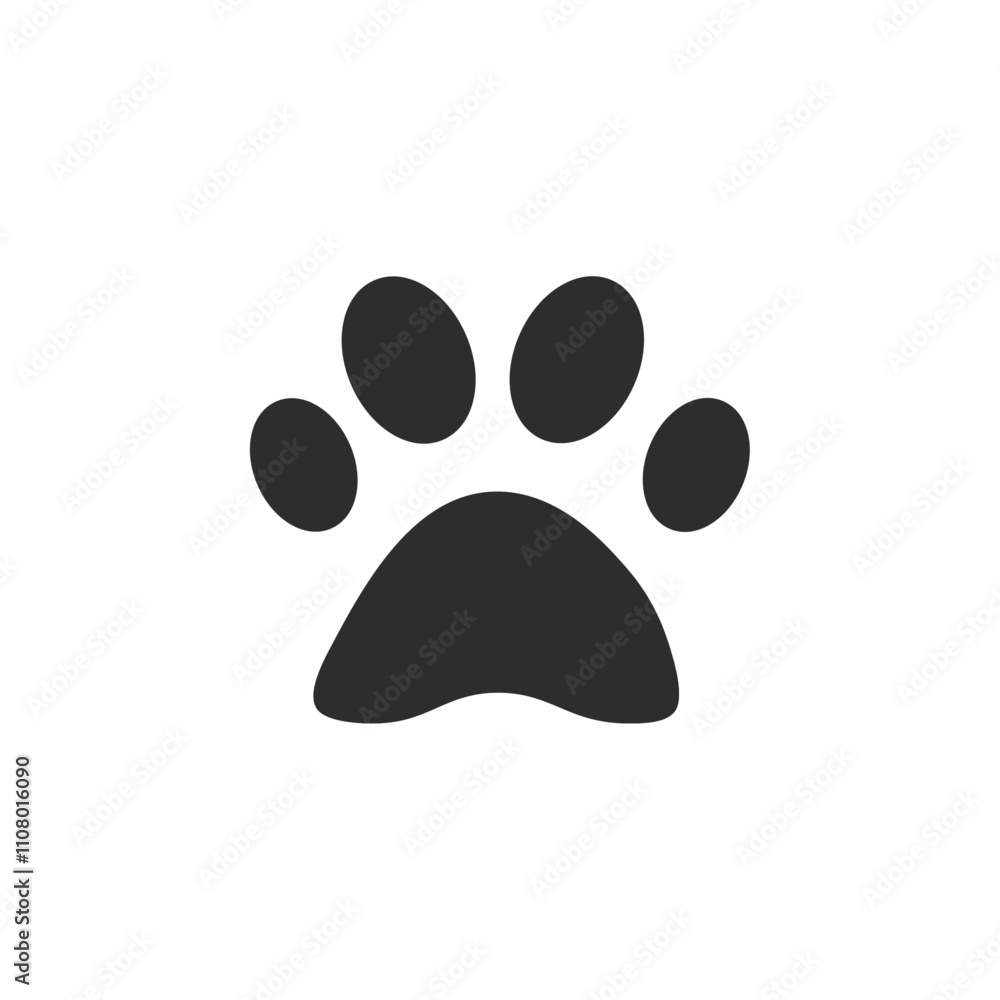 Poster paw icon web design in vector