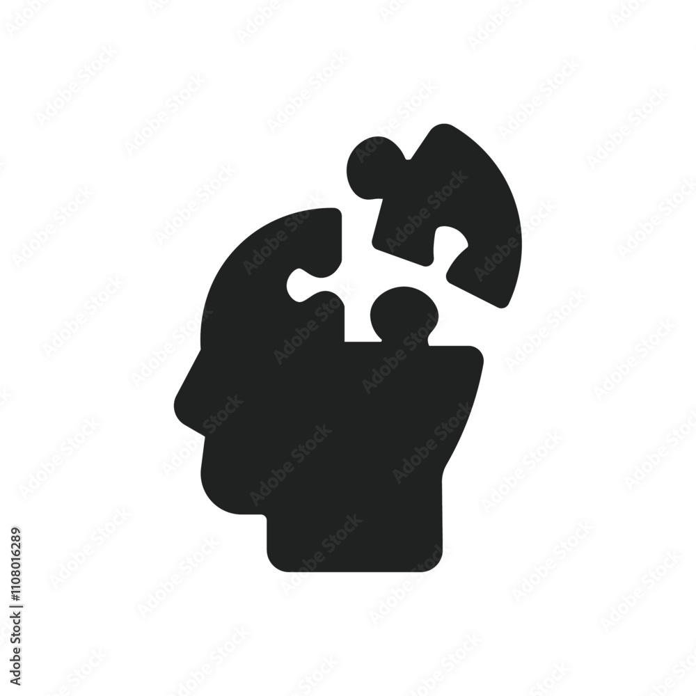 Poster people head with puzzles icon web design in vector