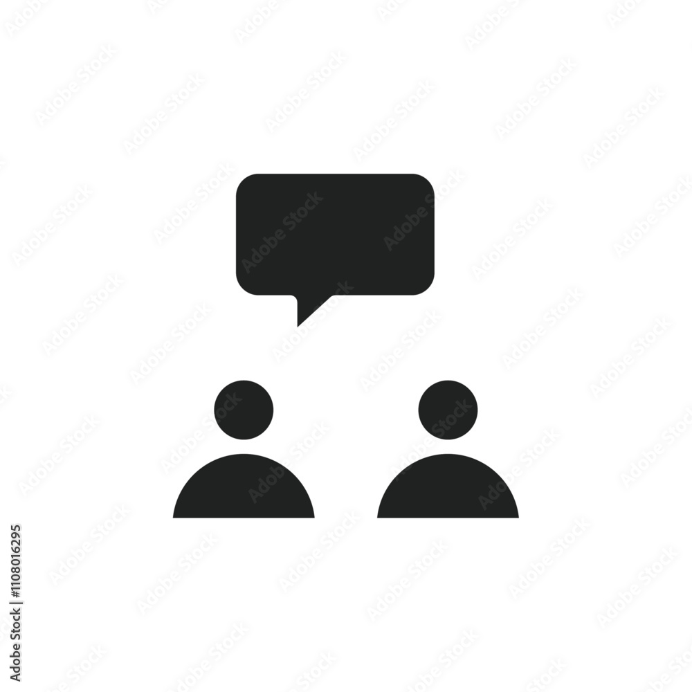 Poster person conversation icon web design in vector