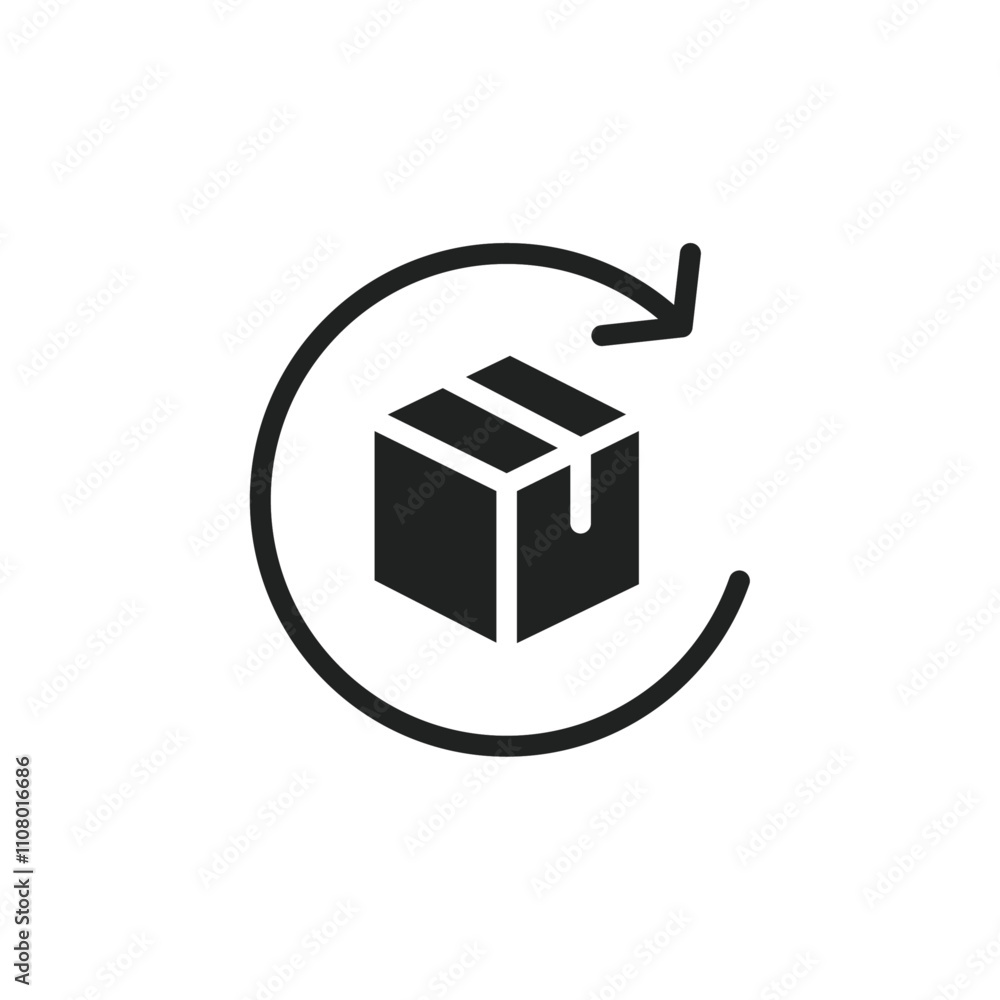 Poster product return Box icon web design in vector