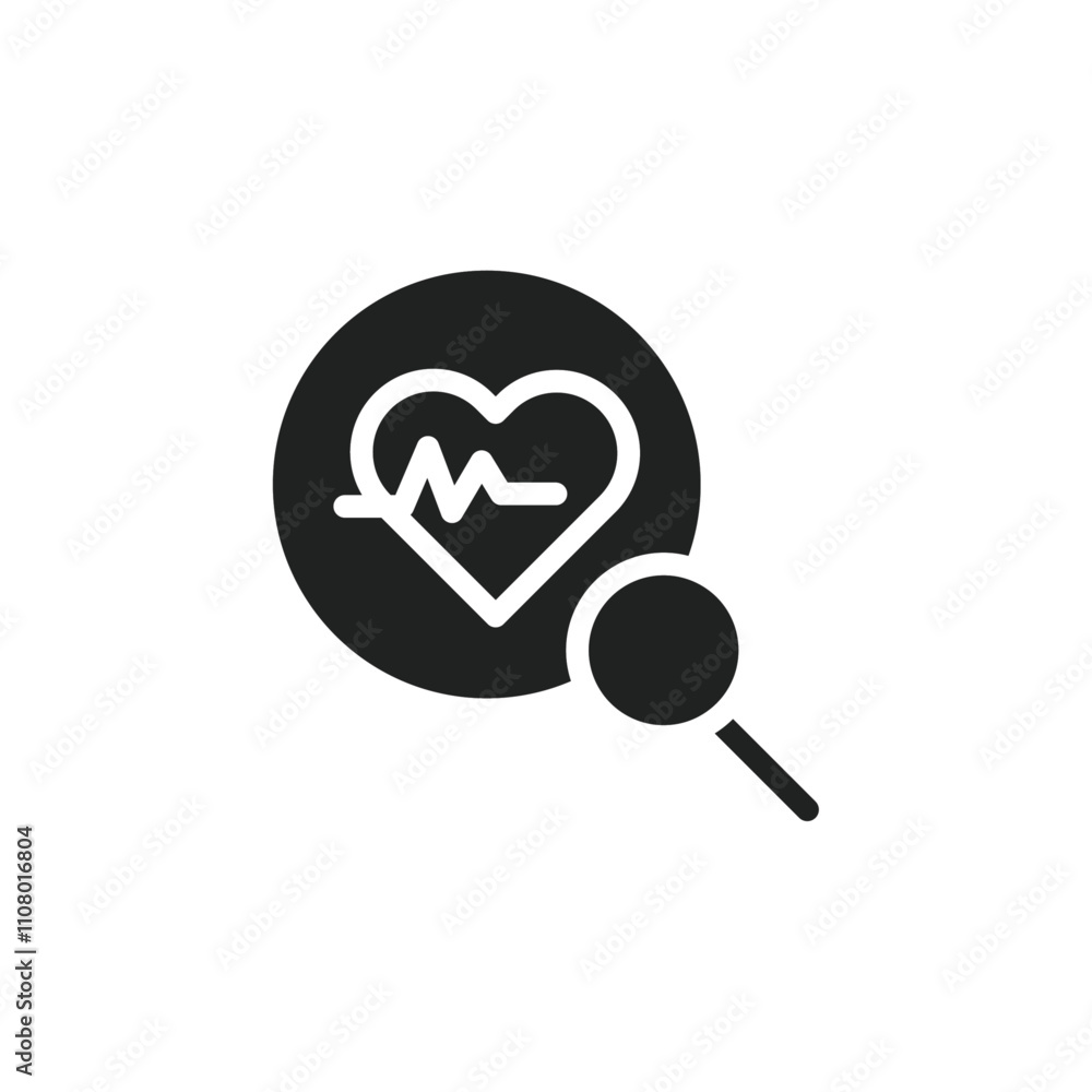Poster pulse heart check up icon web design in vector