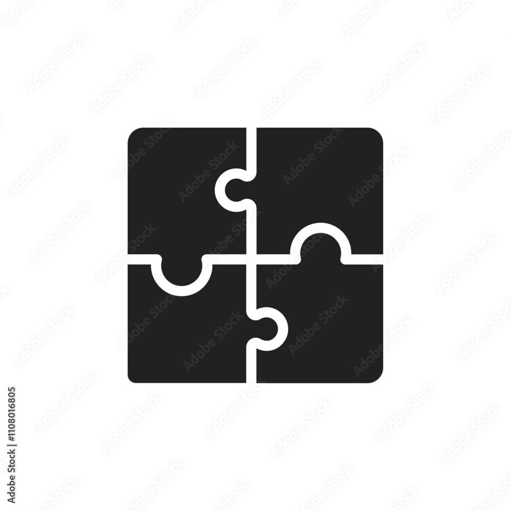 Poster Puzzle icon web design in vector