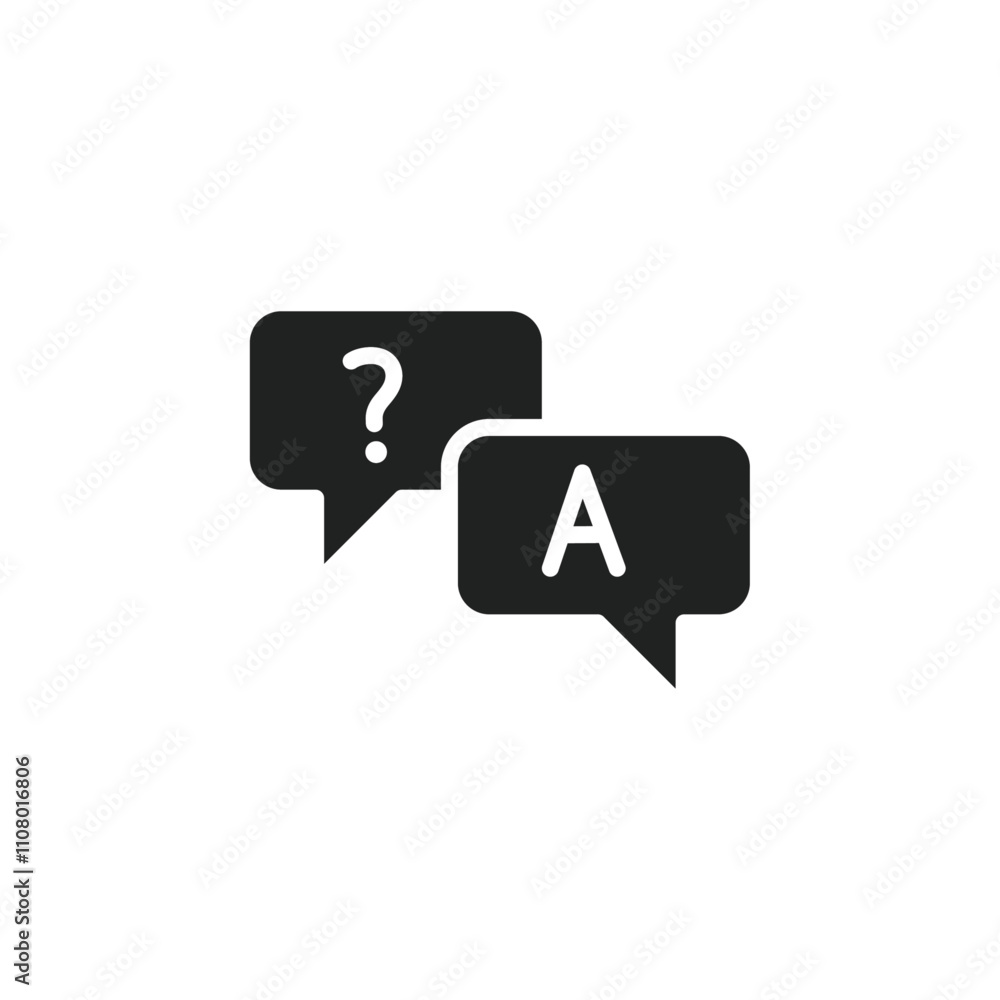 Leinwandbilder Questions and answers icon web design in vector