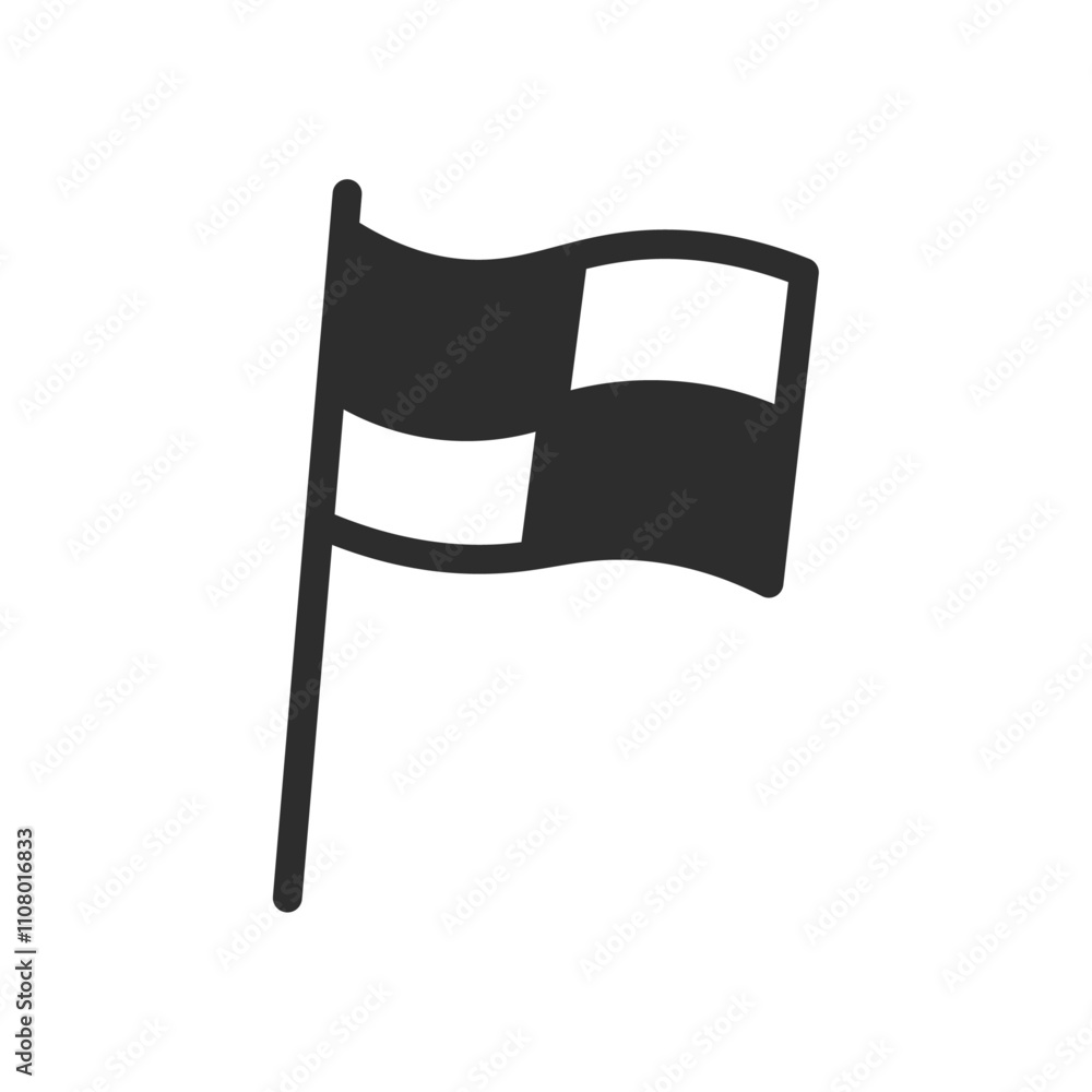Poster Racing flag icon web design in vector