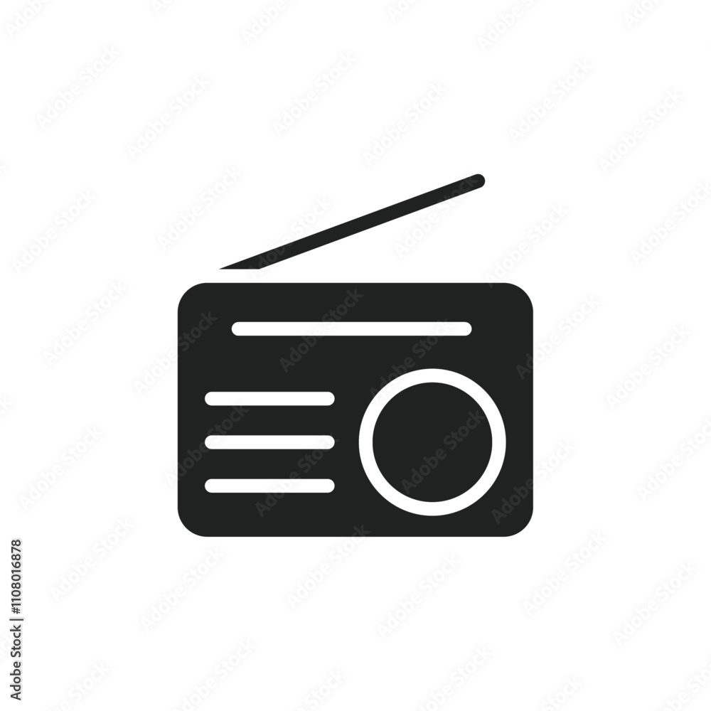 Poster radio icon web design in vector