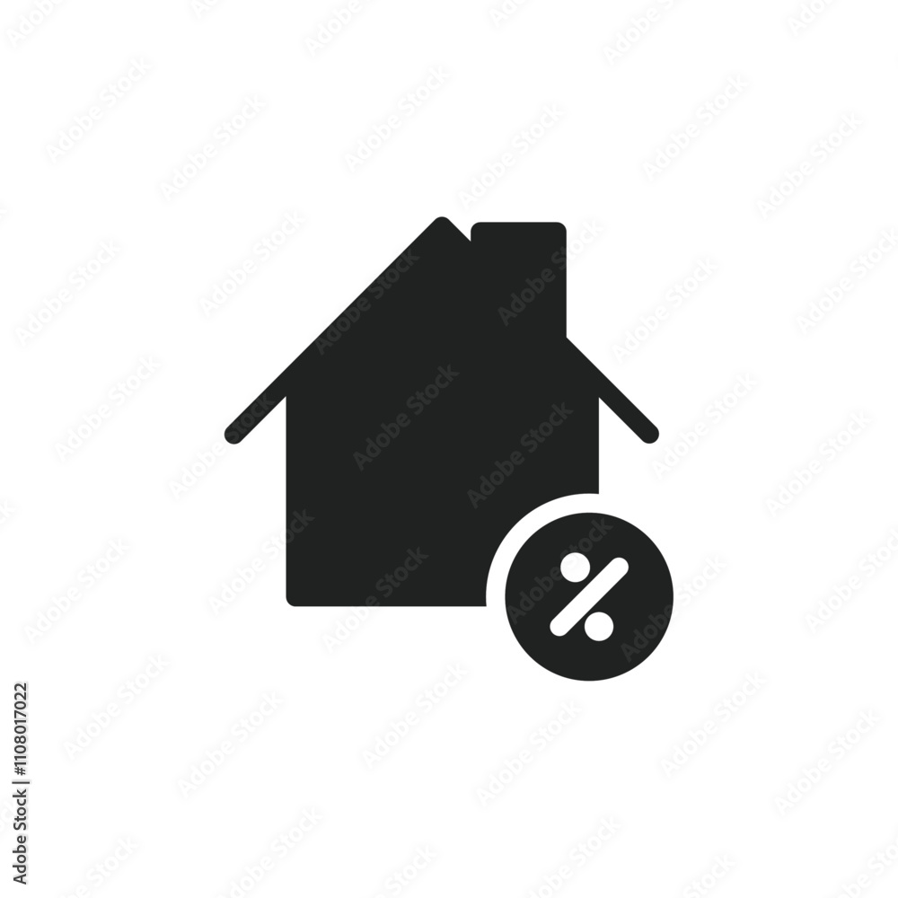 Poster Rate for mortgage icon web design in vector