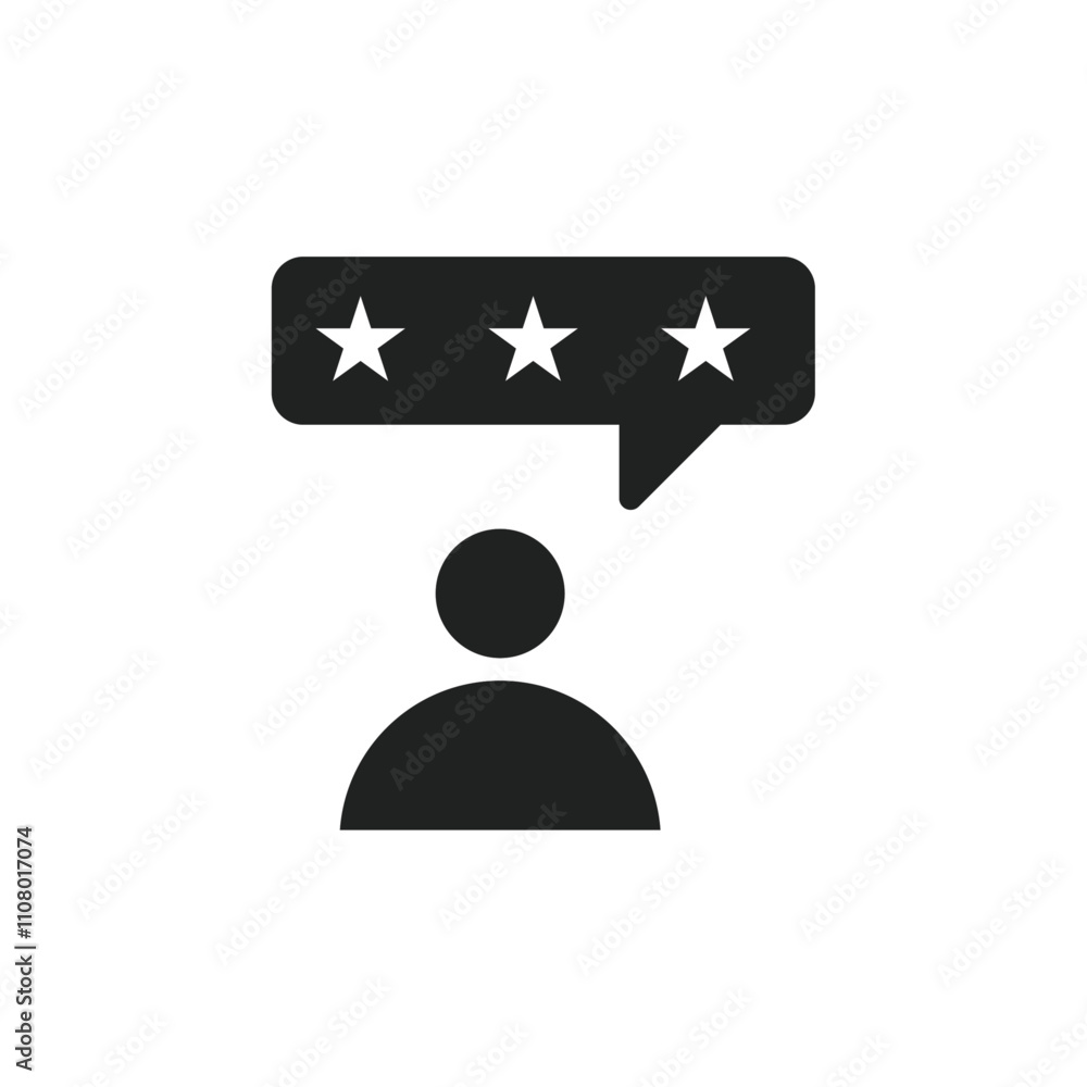 Poster review icon web design in vector