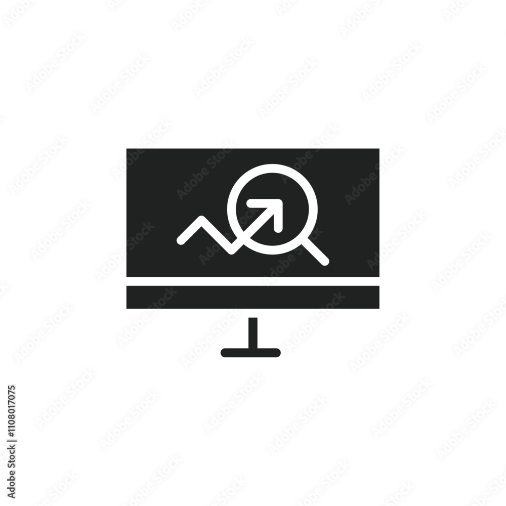 Poster researching information online icon web design in vector