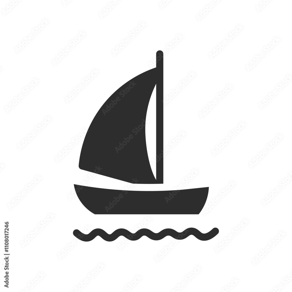 Poster Sailboat icon web design in vector