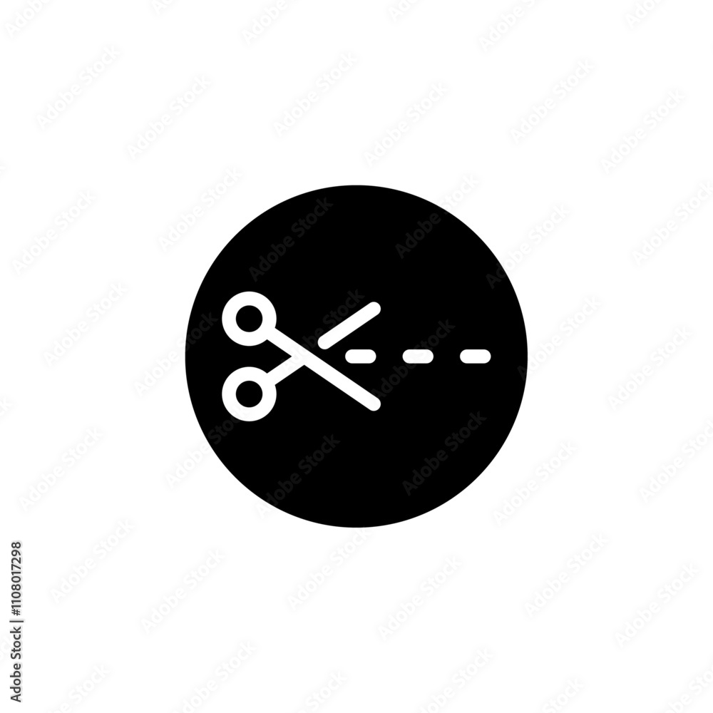 Poster Scissors trim cut icon web design in vector