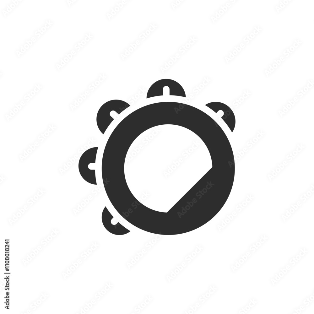 Poster tambourine icon web design in vector