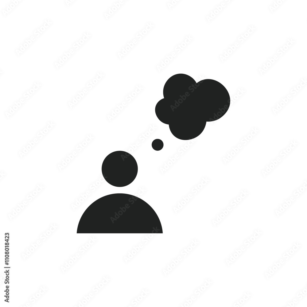 Poster thinking icon web design in vector