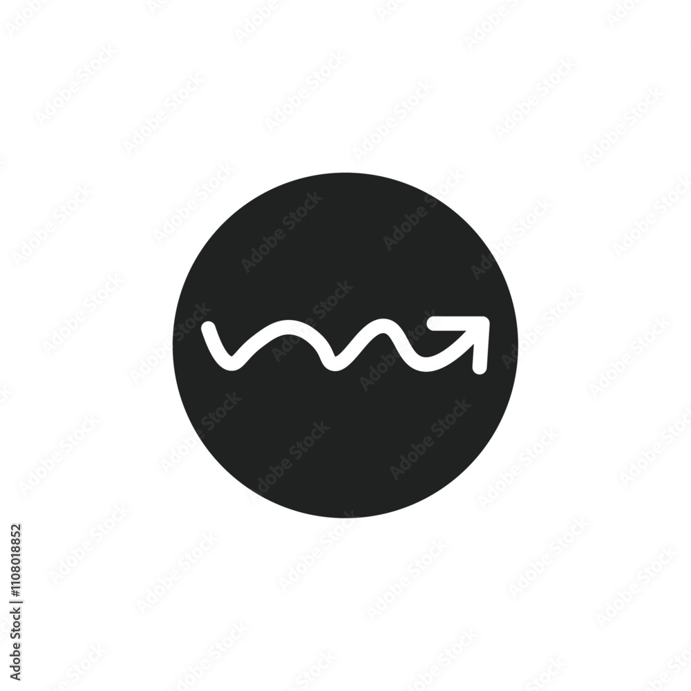 Poster undulating arrow icon web design in vector