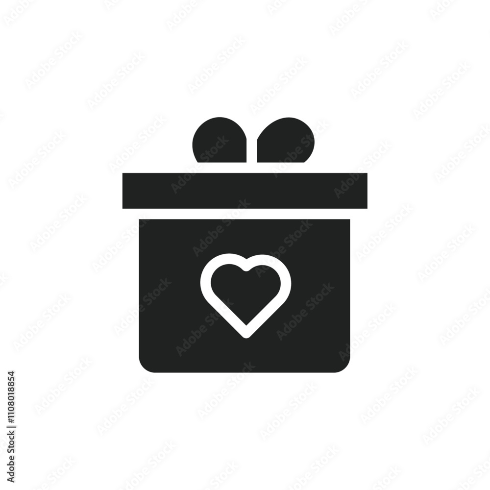 Poster valentine's day gift icon web design in vector