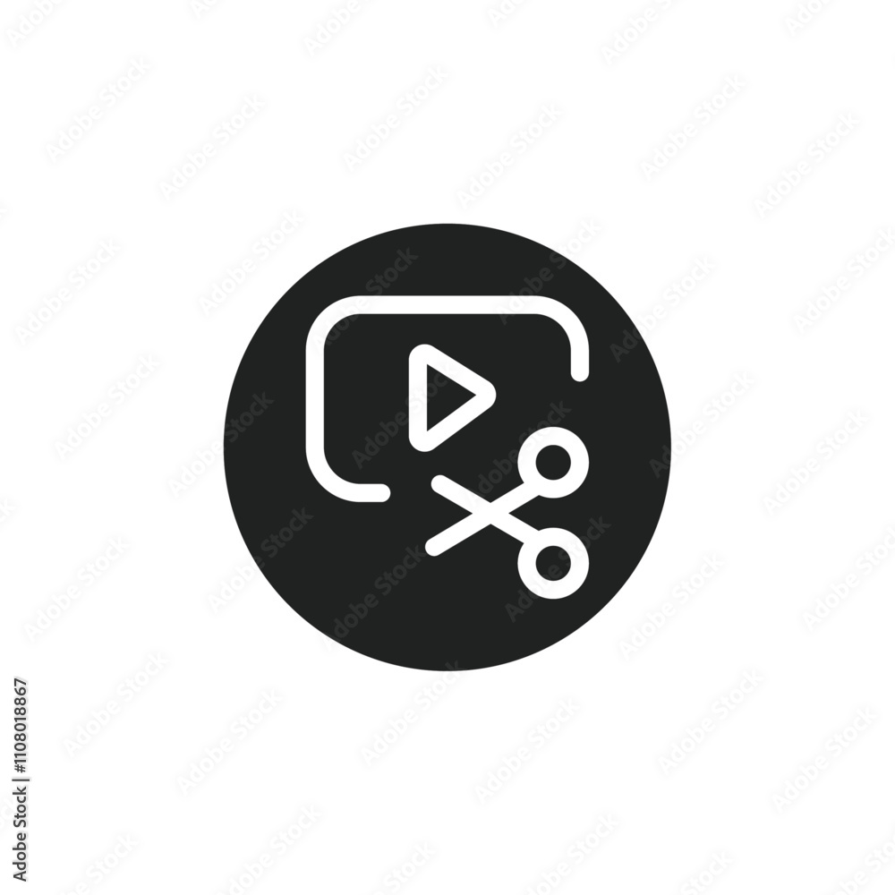 Poster video editor icon web design in vector
