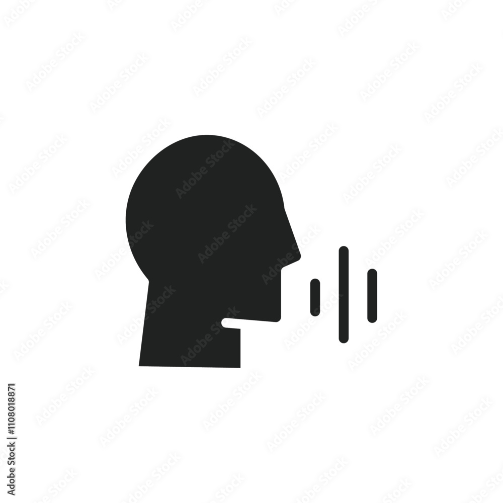 Poster voice recognition icon web design in vector