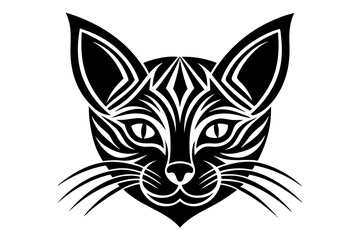 black and white cat head