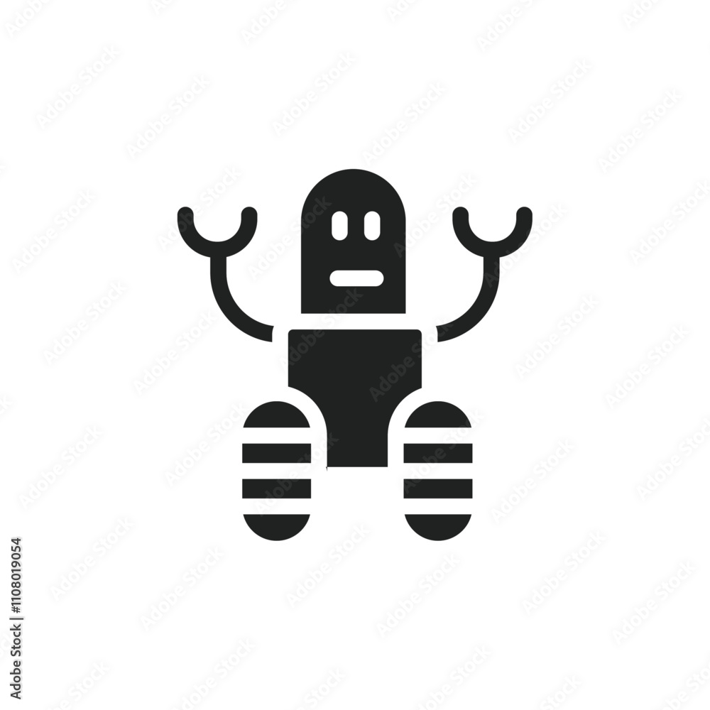 Aufkleber Wheels robot icon web design in vector