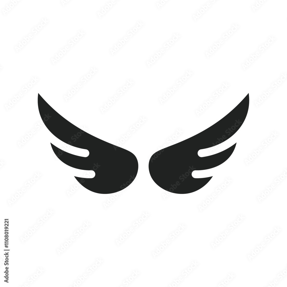 Poster wings icon web design in vector