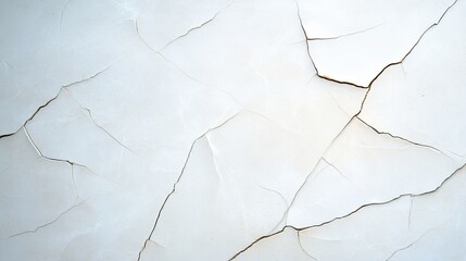Fototapeta premium A close-up view of a textured surface showing intricate cracks and a subtle color palette for artistic backgrounds.