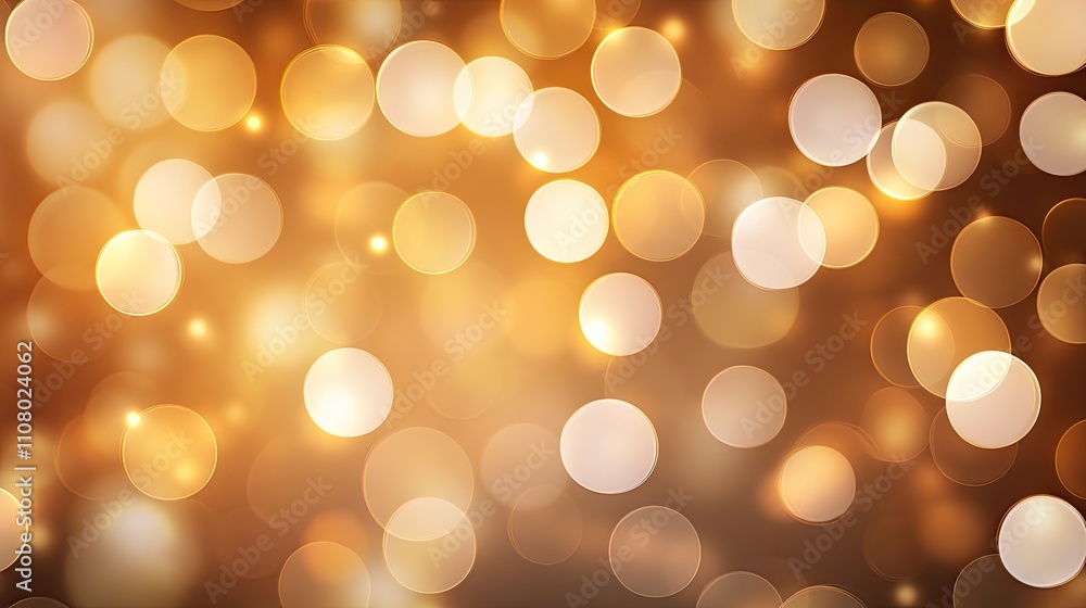 Poster a shimmering background of golden bokeh lights, creating a warm and festive atmosphere perfect for c