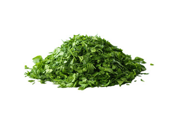 Fototapeta premium A pile of chopped parsley isolated on transparent
