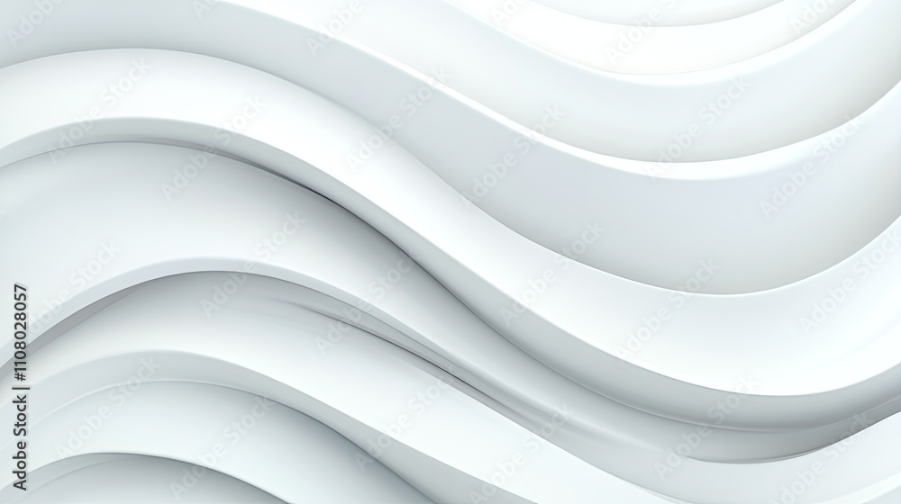 Poster abstract white waves create a modern and elegant backdrop, perfect for minimalistic design projects 