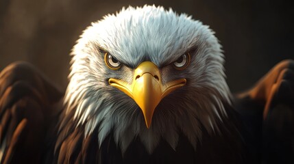 Obraz premium Close up view of a yellow-billed eagle looking forward. Ai generated image