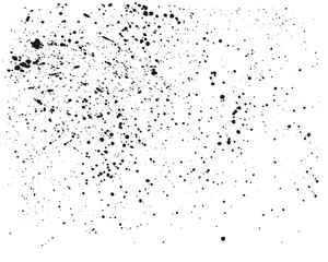 Obraz premium Black ink splatters create an abstract pattern on a white background, providing a versatile design element for various creative projects