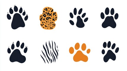 Fototapeta premium Abstract animal prints collection featuring millennial gray creative space illustrative art minimalist style graphic design