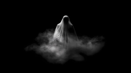 Obraz premium Ghostly apparition in smoke on black background. Spectral. Illustration