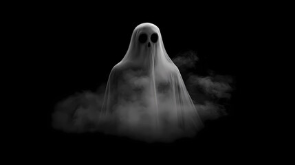 Ghostly apparition in smoke on black background. Spectral. Illustration
