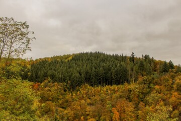 indian summer autumn landscape in the mountains