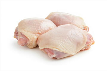 Three pieces of chicken are displayed on a white background
