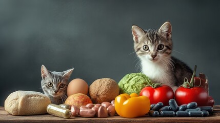 Balanced animal diet, nutrition guide, health supplements, wellness support.