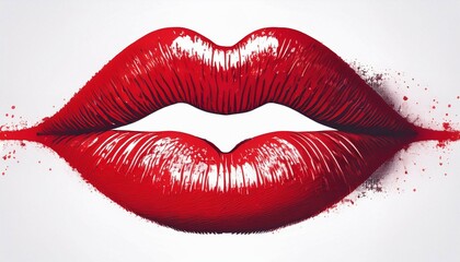 Fototapeta premium red lips isolated on white