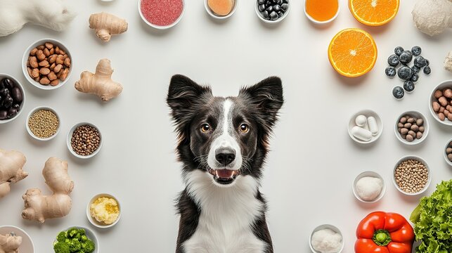 Balanced animal diet, nutrition guide, health supplements, wellness support.