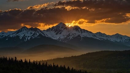 Mountain sunset.