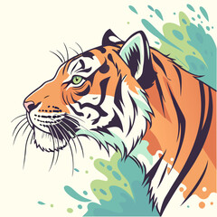 tiger head vector illustration