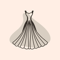 a black silhouette of a formal dress