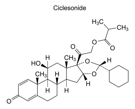 Chemical structure of ciclesonide, drug substance