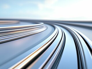 Fototapeta premium Audit trails display, modern minimalist style, sleek silver metal, top view focus, with a clean digital workspace background.