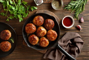 Pan fried minced pork and beef cutlets