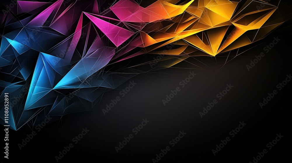 Poster Dynamic geometric shapes abstract art digital background vibrant colors artistic expression modern design trends
