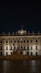 Obraz premium Night view of the Quirinale Palace in Rome, Italy.